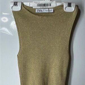 Zara 2pc Gold Top + Skirt Set